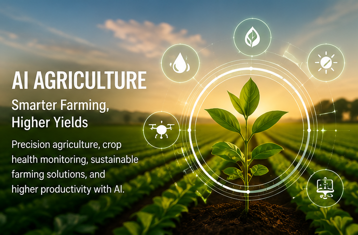 Artificial Intelligence for precision agriculture, crop health monitoring, sustainable farming, smart agriculture, food security, and increased agricultural productivity.